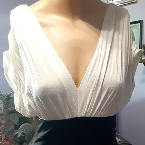 White top black bottom dress